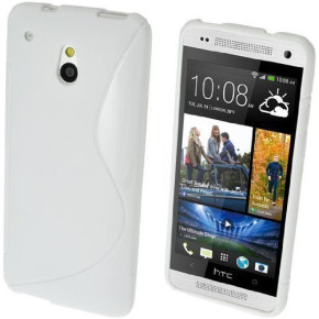 Силиконов гръб ТПУ S-Case за HTC One Mini  M4 бял